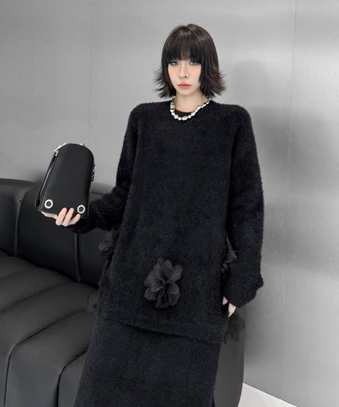 Three-dimensional Flower Top & Skirt