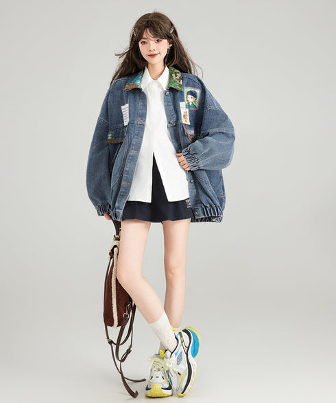 Jacquard Ribbon Denim Jacket