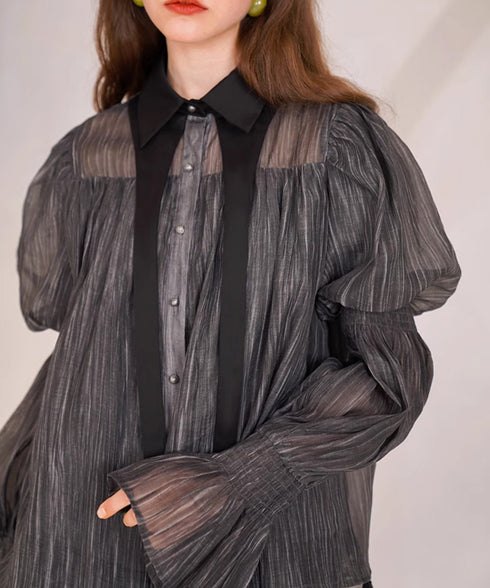 Gather Puff Sleeve Blouse