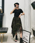 Mesh Layered Camouflage Skirt