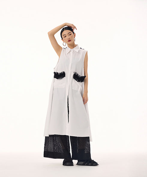 Tulle Line Backless Dress