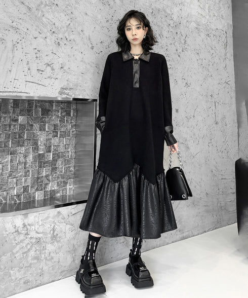 Low-switched Collar Dress