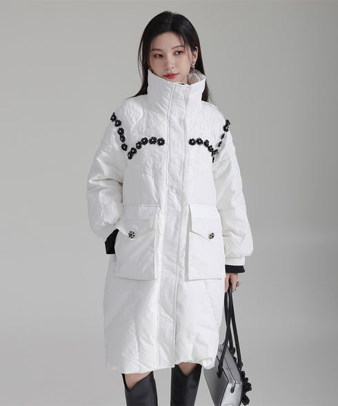 Flower Beads Padded Coat