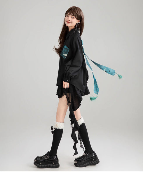 Tassel Ribbon Blouse