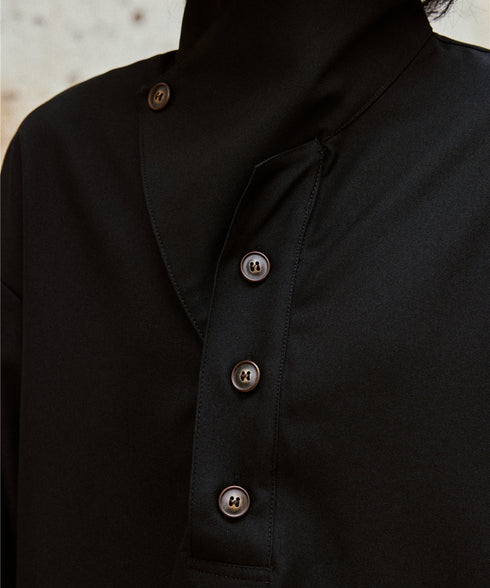 Retro Button Stand Collar Blouse