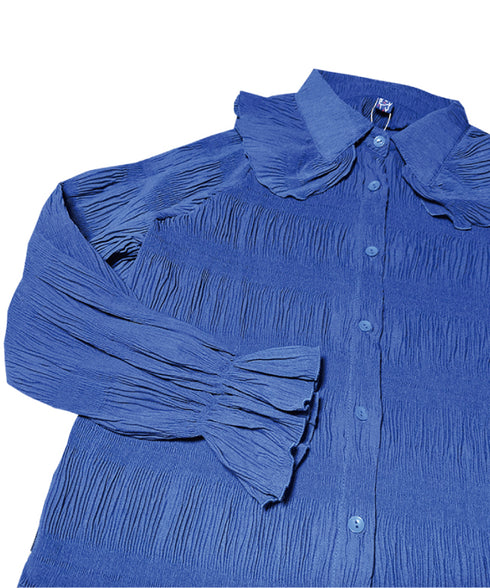 Petal Collar Pleated Blouse