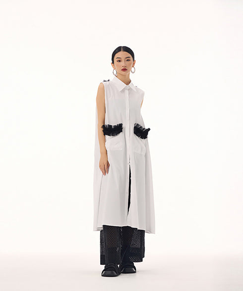 Tulle Line Backless Dress