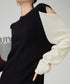 Contrast Color Off-shoulder Knit Dress
