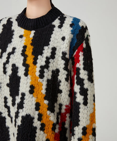 Jacquard Tassel Sweater