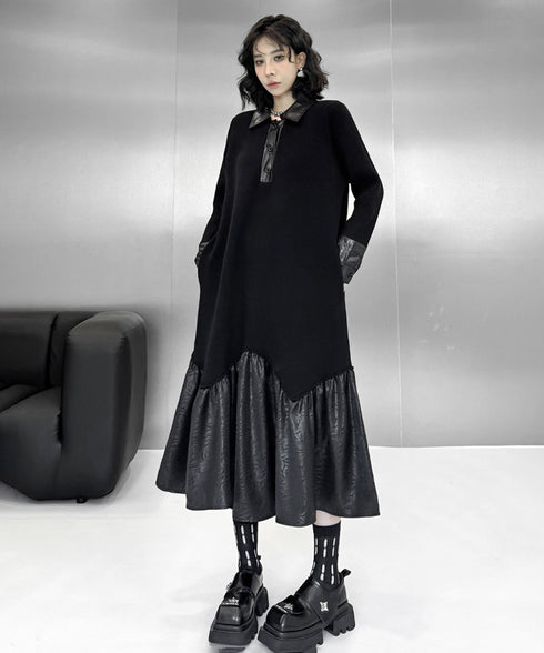 Low-switched Collar Dress