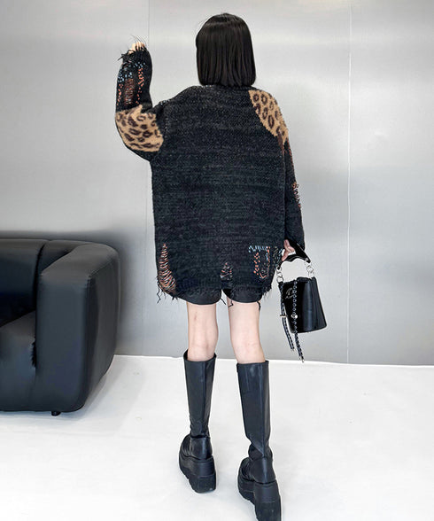 Leopard Patchwork Cardigan