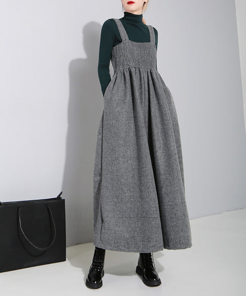 Shirring Chest Overalls