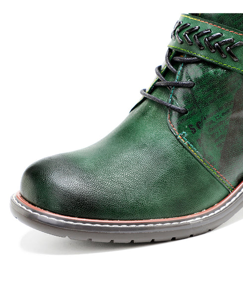 Faded Print Short Boots