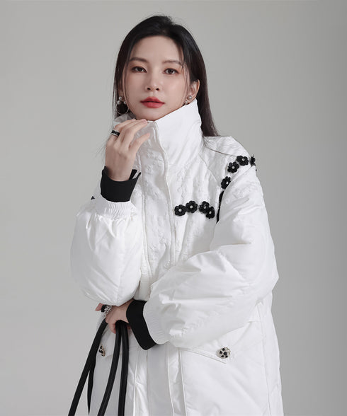 Flower Beads Padded Coat