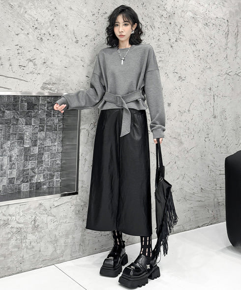 Belt Short Sweatshirt