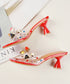 Cone Heel Colorful Jewel Sandals