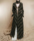 Diagonal Striped Denim Long Coat