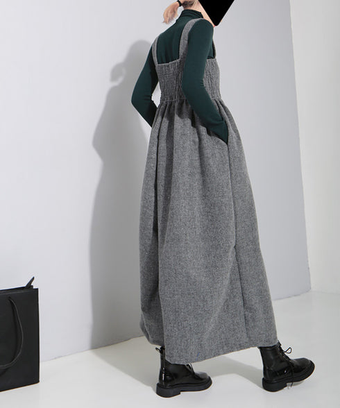 Shirring Chest Overalls