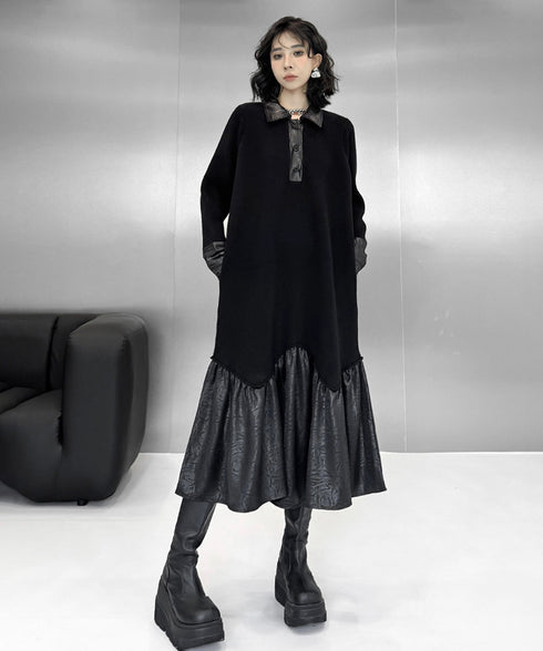 Low-switched Collar Dress