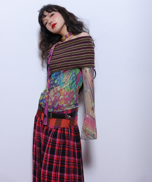 Striped Off-shoulder Top