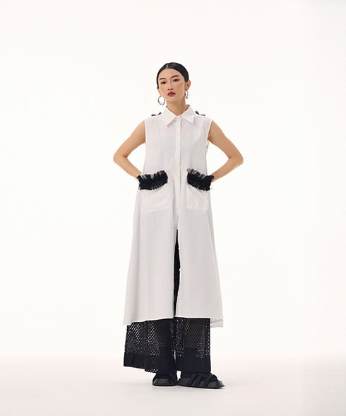 Tulle Line Backless Dress