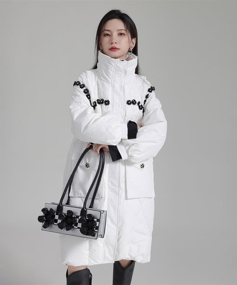 Flower Beads Padded Coat