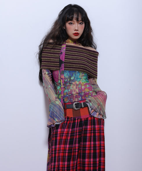 Striped Off-shoulder Top