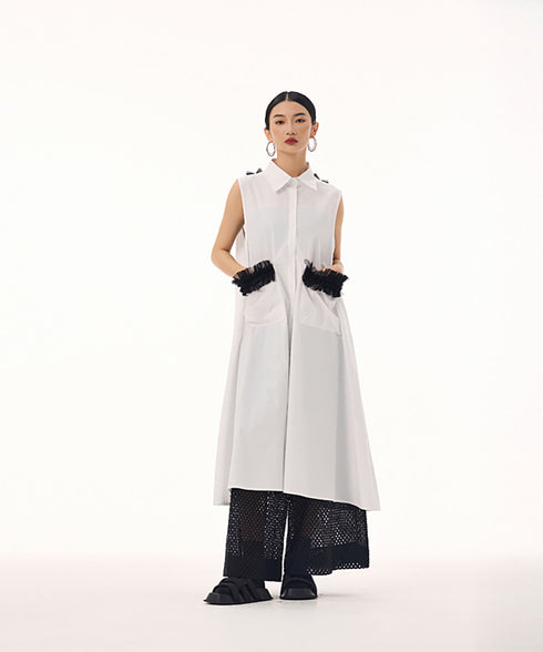 Tulle Line Backless Dress