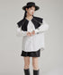 Zipper Big Collar Blouse