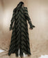 Diagonal Striped Denim Long Coat