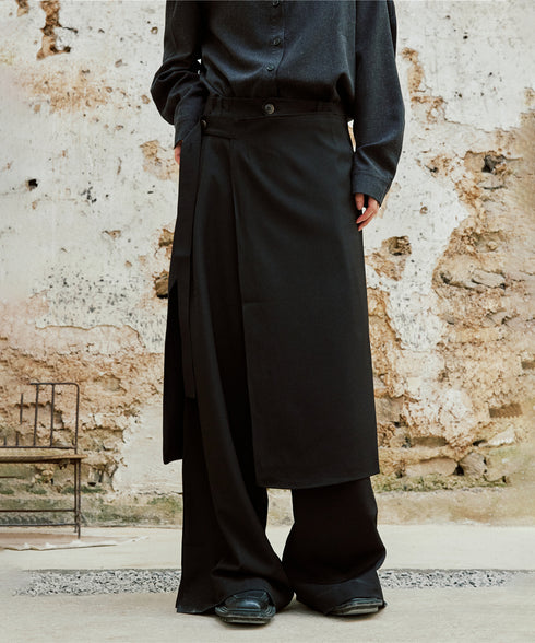 Wrap Skirt & Wide Pants