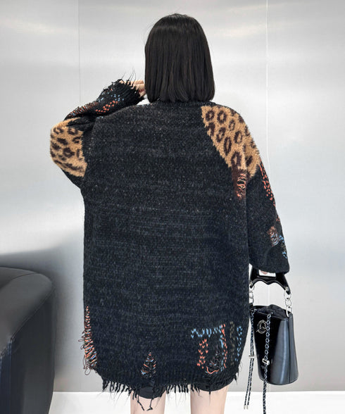 Leopard Patchwork Cardigan