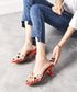 Cone Heel Colorful Jewel Sandals