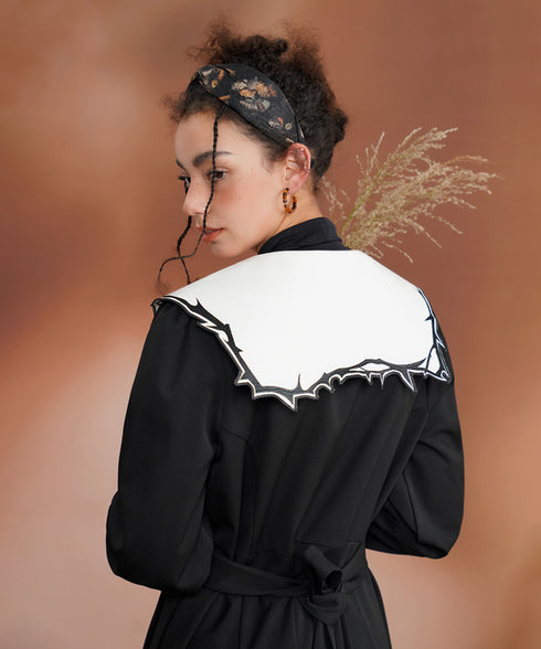 Deer Embroidery Collar Dress