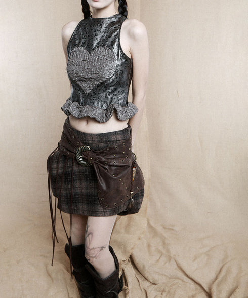 Heart Peplum Top & Collar