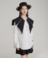 Zipper Big Collar Blouse