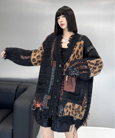 Leopard Patchwork Cardigan