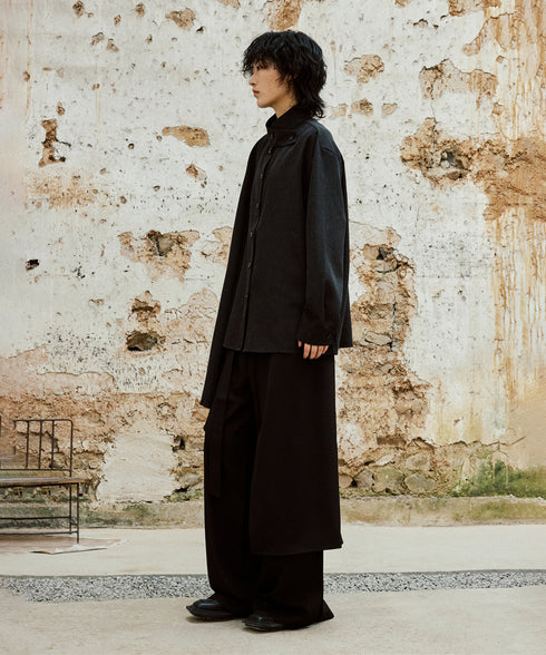 Cross Stand Collar Scarf Blouse