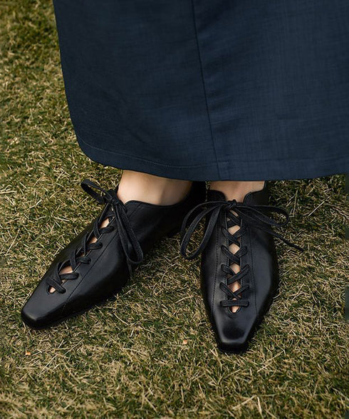 Lace Up Flat Shoes