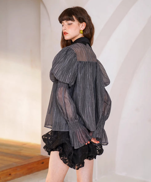 Gather Puff Sleeve Blouse