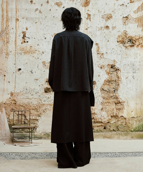 Cross Stand Collar Scarf Blouse