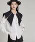 Zipper Big Collar Blouse