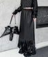 Faux Leather Fringe Skirt