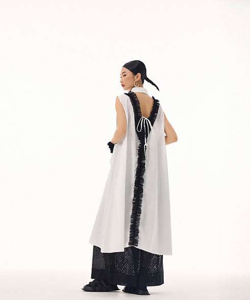 Tulle Line Backless Dress