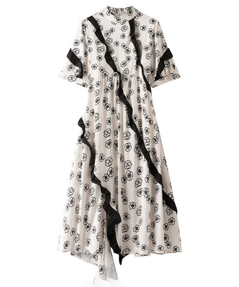 Ruffle Tape Floral Dress