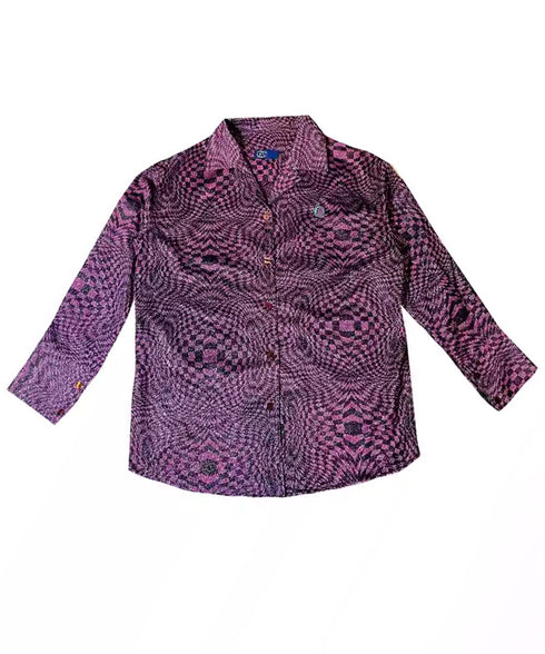 Shiny Checkerboard Blouse