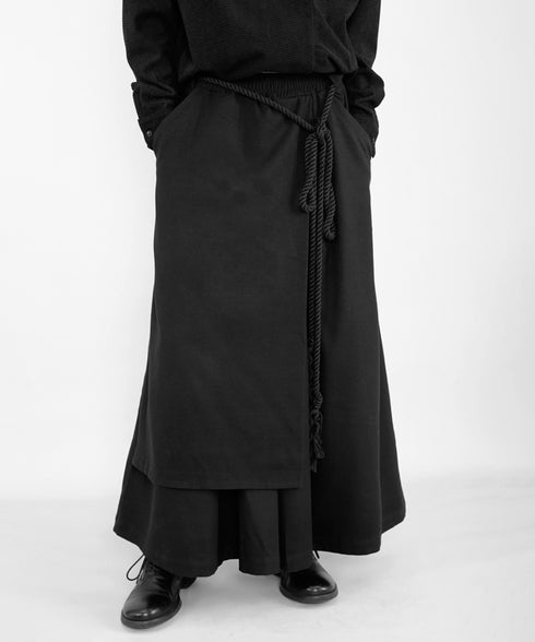 Layered Irregular Wide Pants