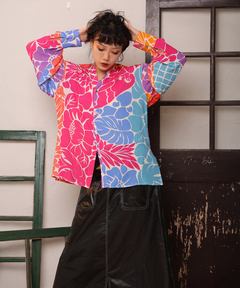 Open Back Floral Blouse