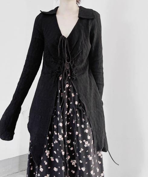 V-neck Bell Sleeve Blouse