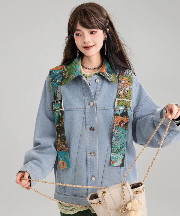 Jacquard Stitch Denim Jacket
